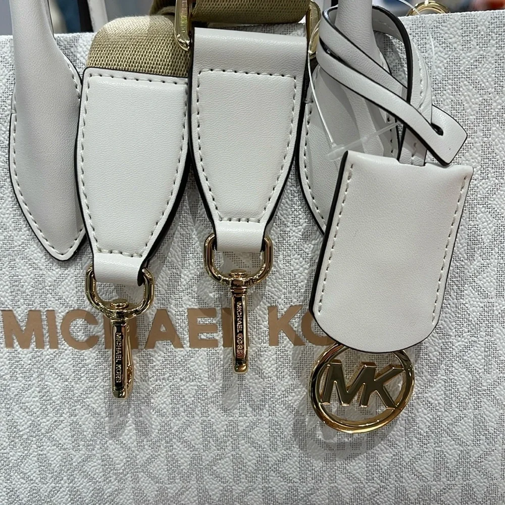 Michael Kors Mirella Small Signature Logo Shopper Top Zip Crossbody XBODY Bag MK
